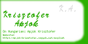 krisztofer apjok business card